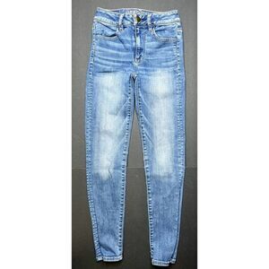 American Eagle Womens Jeans 00 Short Hi-Rise Jegging Light Wash Denim